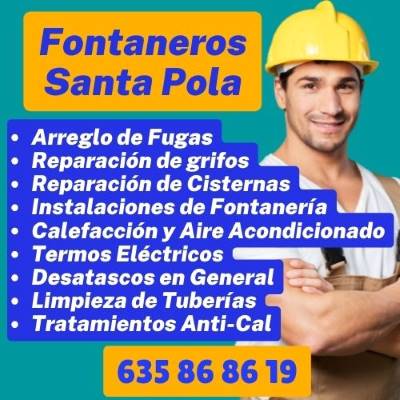 Fontaneros disponibles las 24 horas en Santa Pola